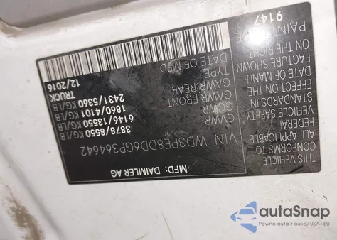 2016 Mercedes-Benz Sprinter 2500 High Roof from USA, damaged, VIN WD3PE8DD6GP364642